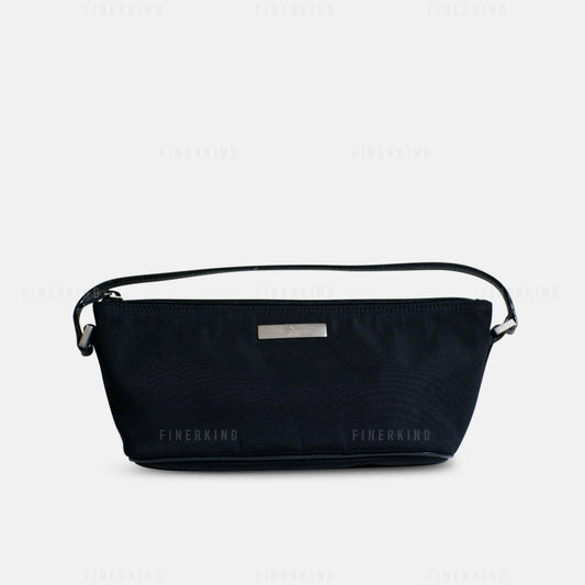 GG Canvas and Leather in Classic Black Boat Pochette Bag