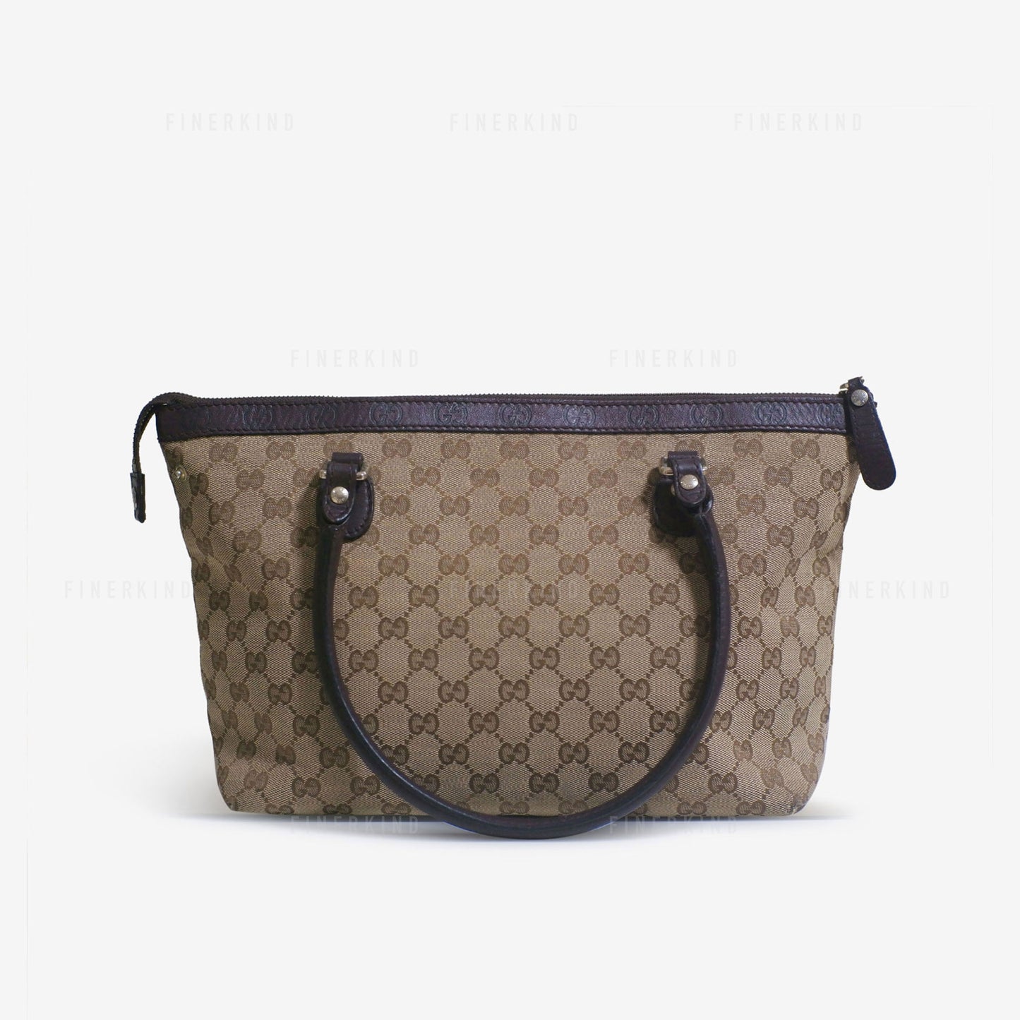 GG Canvas and Leather Tote Bag